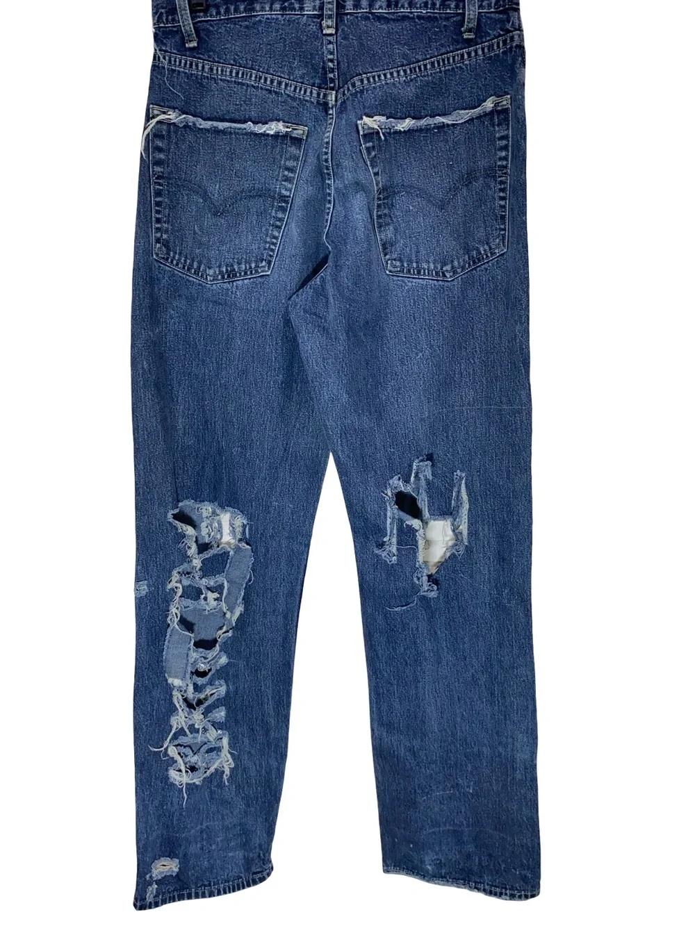 Vintage Levi's SilverTab Custom Thrashed Distressed Red Bandana Jeans Straight